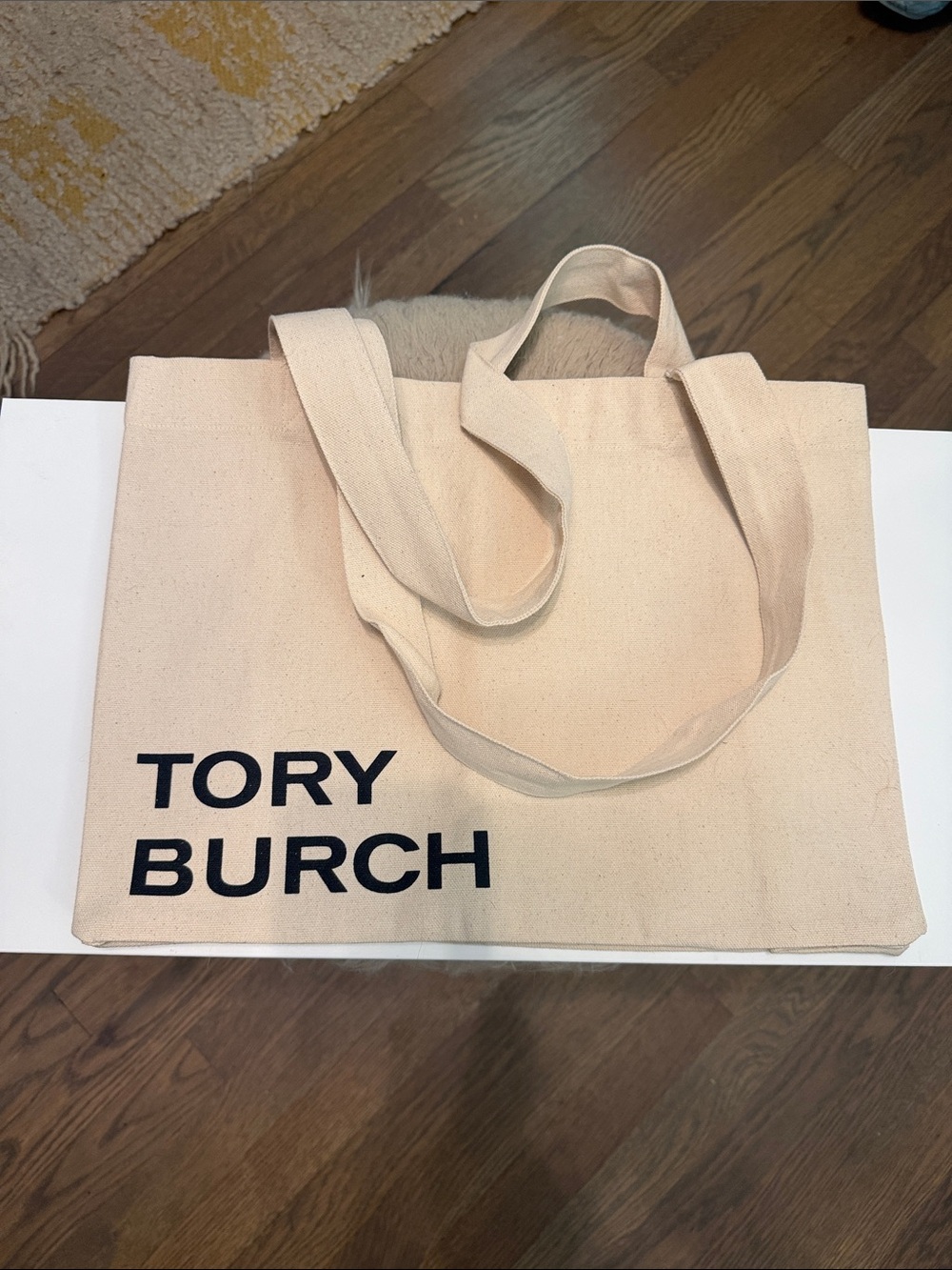 Tory Burch Natural Canvas Logo Tote